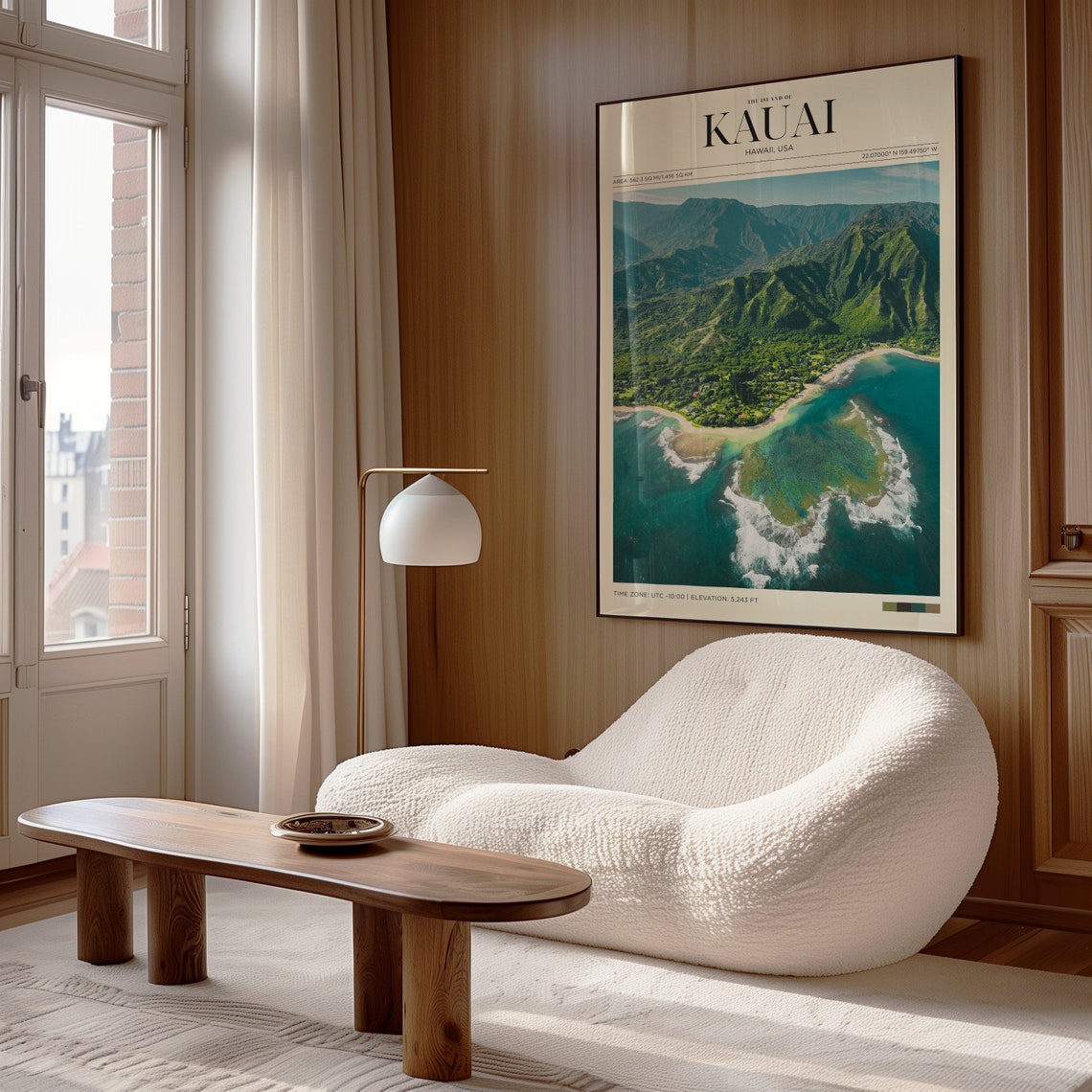 Kauai Hawaii Aerial Coast Emerald Cliffs Turquoise Ocean Travel Poster - Image 4