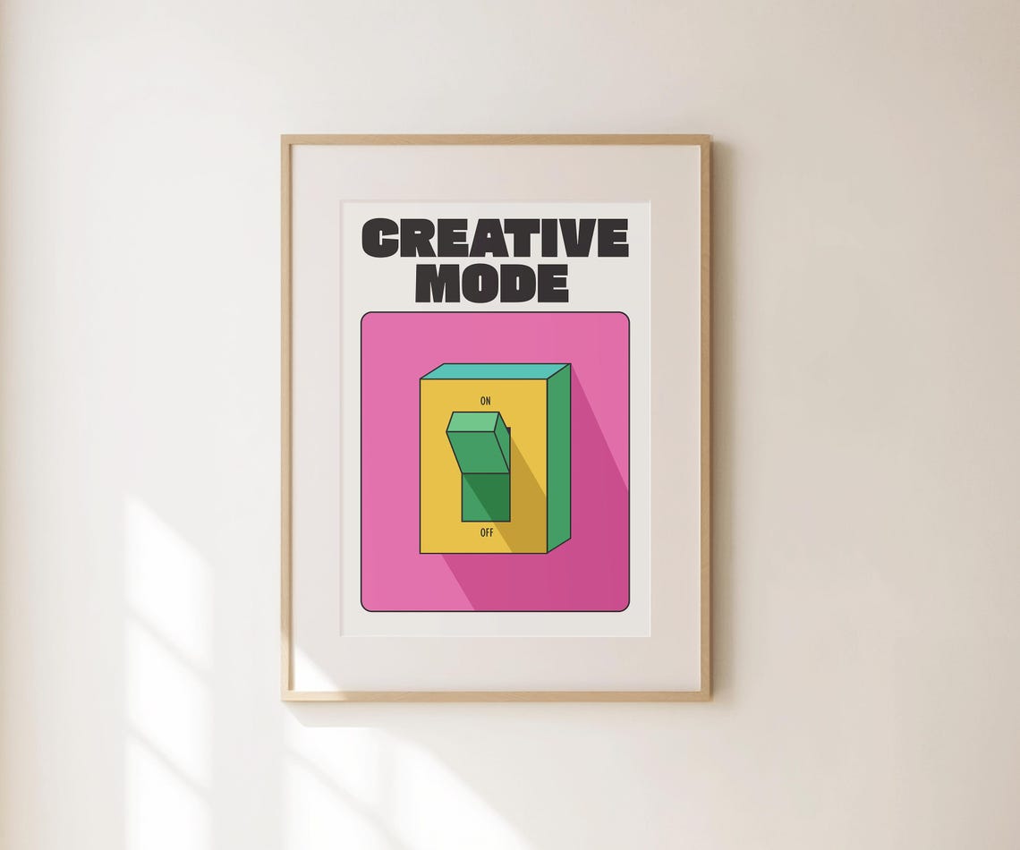 Creative Mode Print Creativity Wall Art Aesthetic Bedroom Apartment Decor Inspiring Quotes Colorful Retro Prints Gift For Creatives
