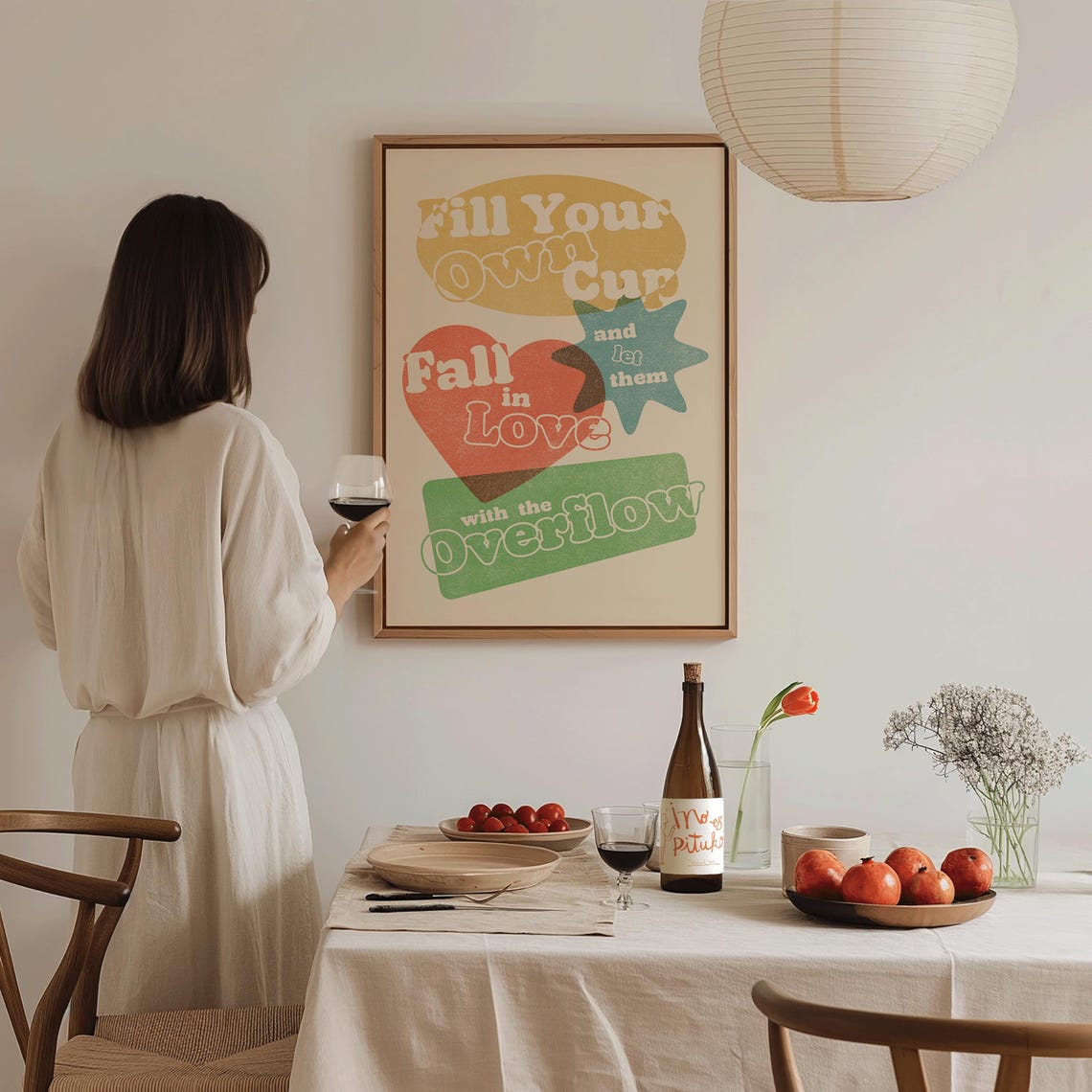 Fill Your Own Cup Fall In Love With Overflow Groovy Quote Poster - Image 4
