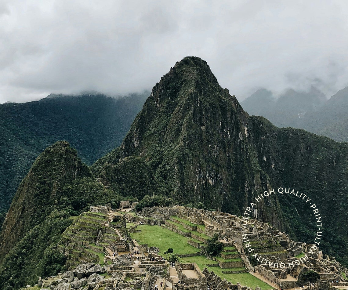 Machu Picchu Peru Ancient Ruins Mountain Mist Cloudy Travel Poster - Image 5