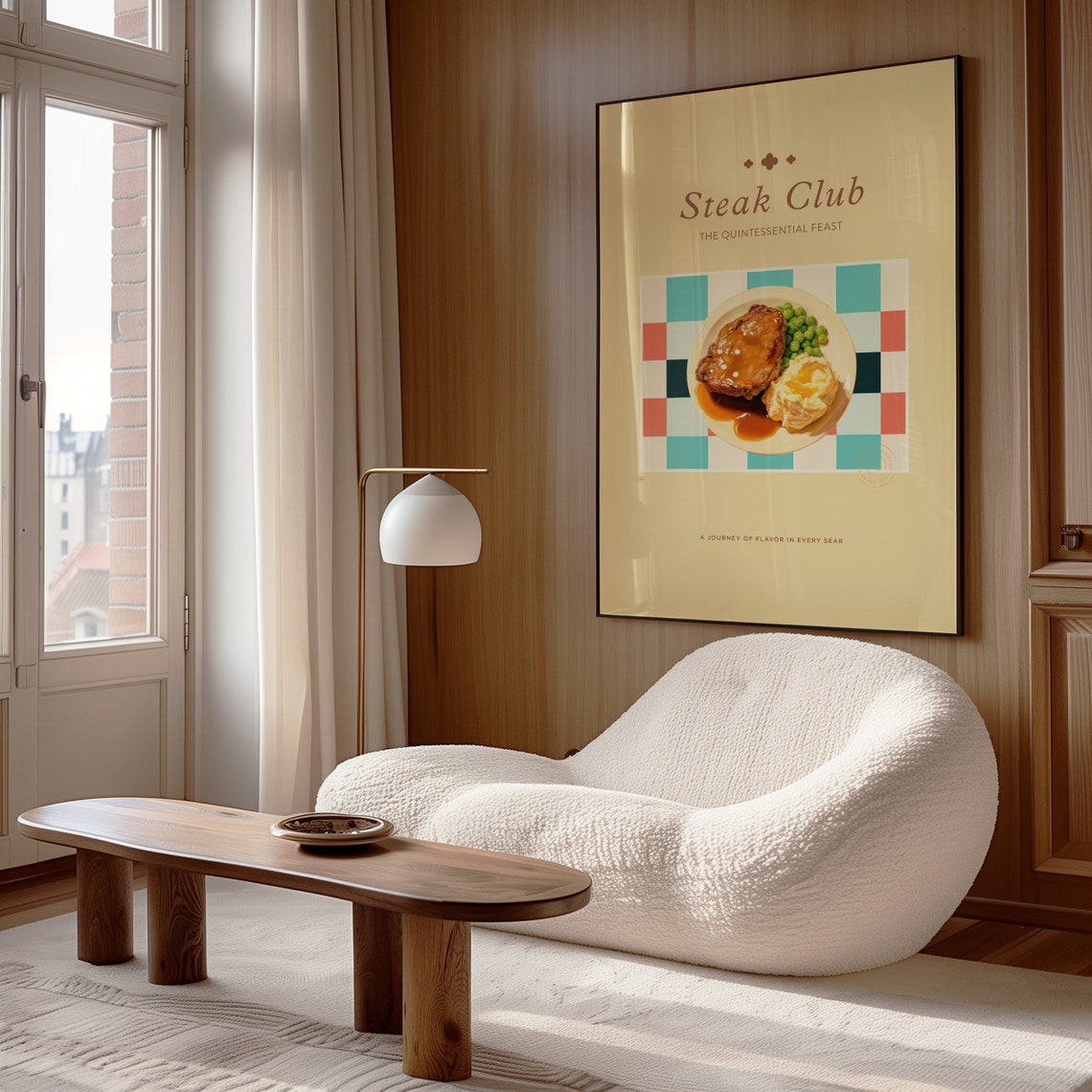 Steak Club Quintessential Feast Retro Dinner Plate Kitchen Art Print - Image 4