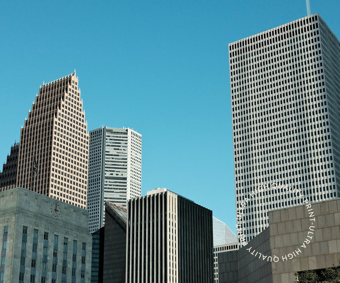 Houston Texas Towers Skyline Daytime Travel Poster City Wall Art - Image 5