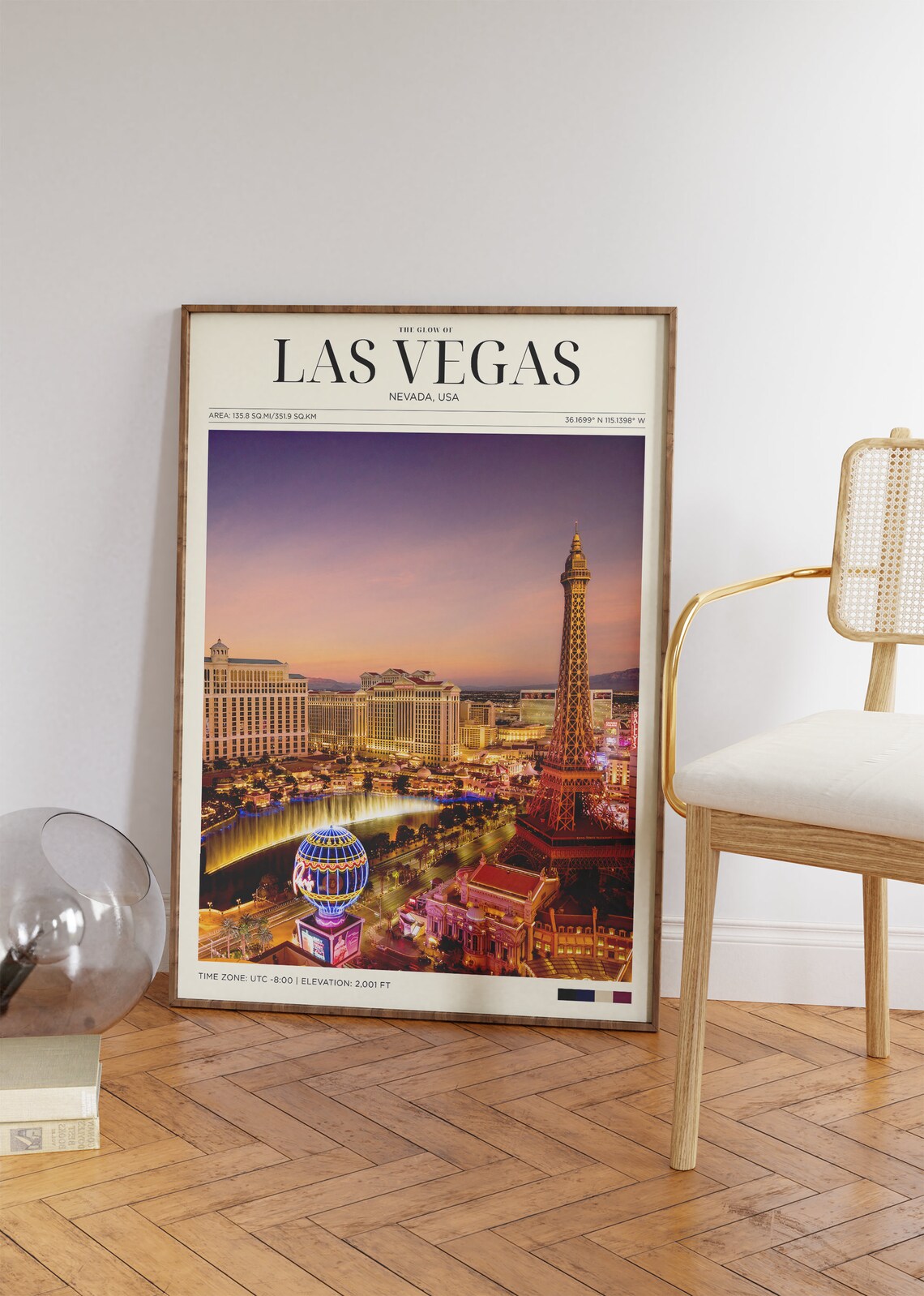 Las Vegas Nevada Strip Sunset Glow Travel Poster Neon City Wall Art - Image 2