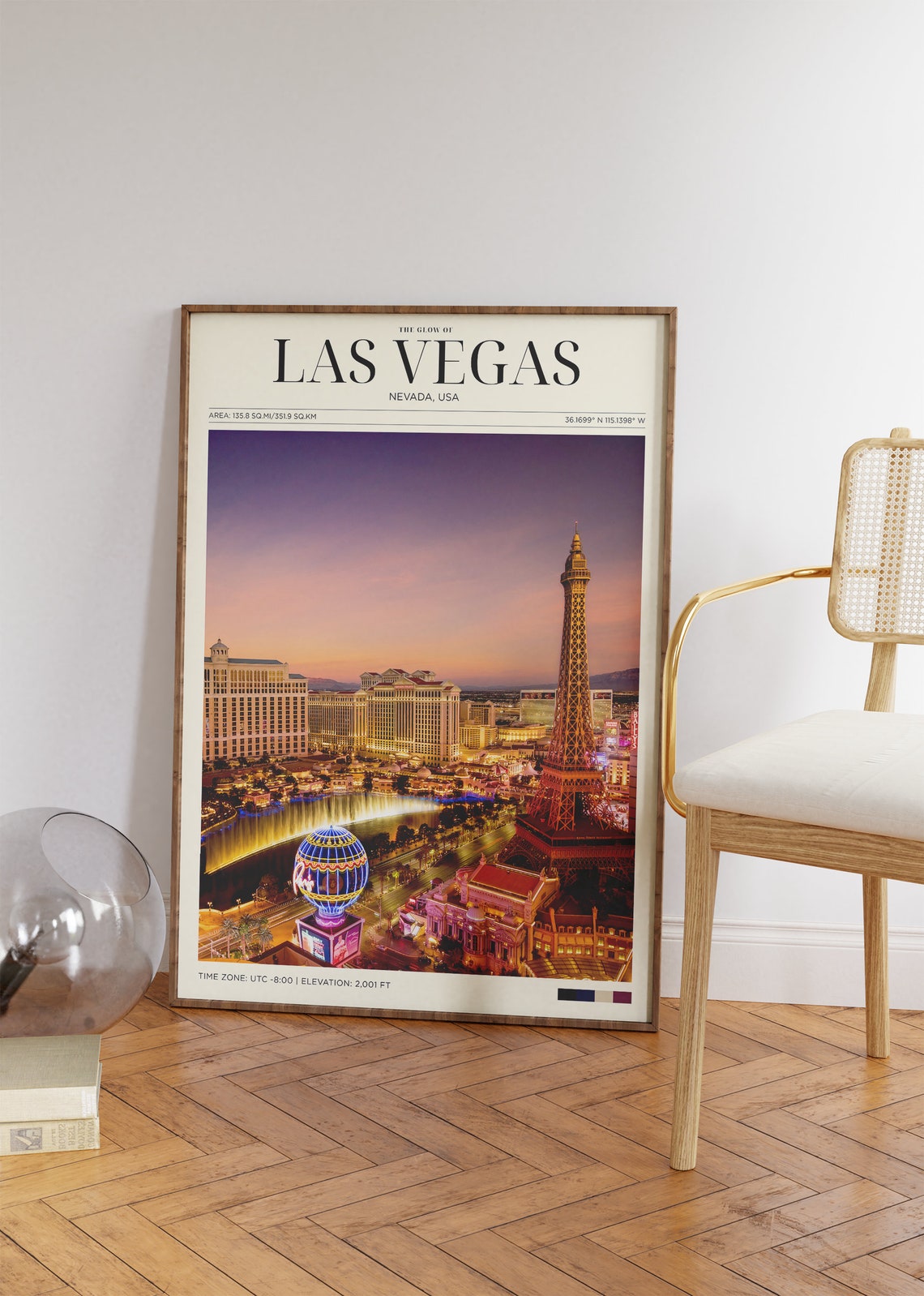 Travel Poster Las Vegas Strip Poster Las Vegas Sunset Print Las Vegas Wall Art For Living Room Large Modern Office Cities Wall Art - Image 2