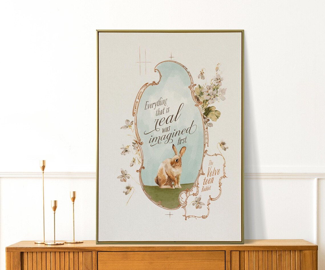 Velveteen Rabbit Quote Vintage Ornate Frame Bunny Nursery Poster - Image 2