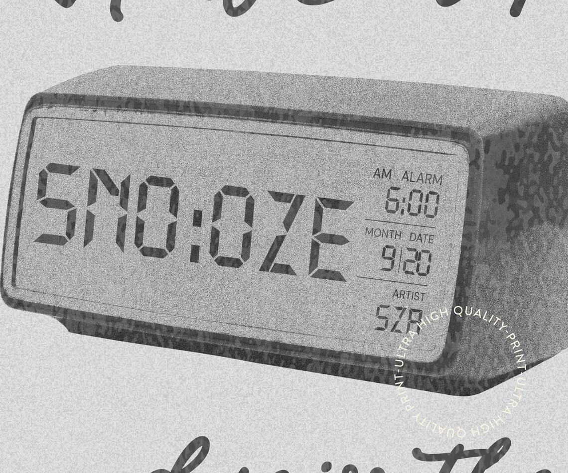 SZA Snooze How Can I Miss The Moment Retro Alarm Clock Music Print - Image 5