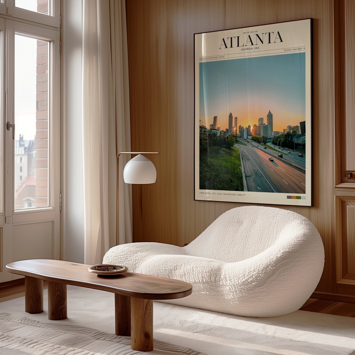 Atlanta Georgia Skyline Sunset Highway Cityscape Modern Travel Poster - Image 4