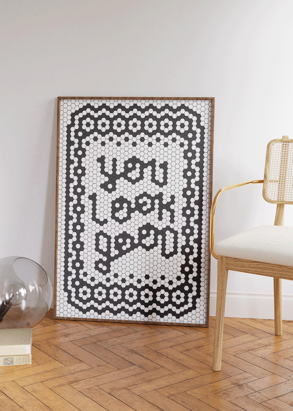 You Look Good Black Hexagon Mosaic Tile Typography Quote Poster - Image 3