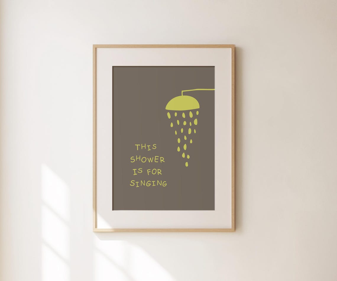 This Shower Is For Singing Print Aesthetic Bathroom Decor Shower Singing Poster Retro Preppy Bathroom Art Trendy Dorm Cute Wall Art - Image 4