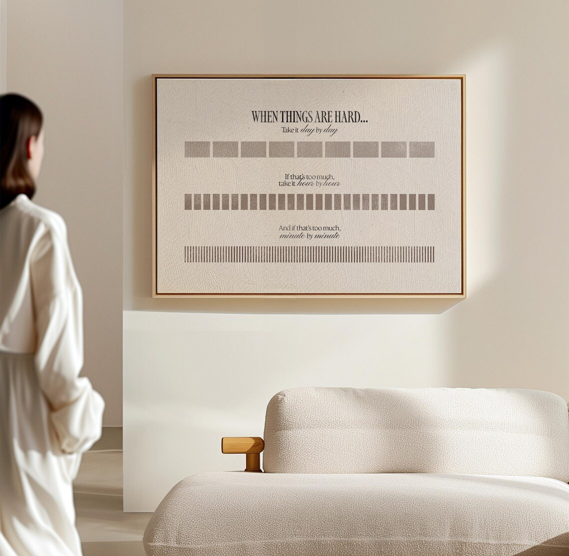 When Things Are Hard Day By Day Gray Minimal Mental Health Wall Art Print - Image 5