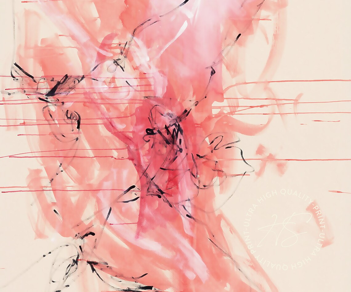 Tracey Emin I Became Your World 2016 Pink Gestural Figure Art Poster - Image 4