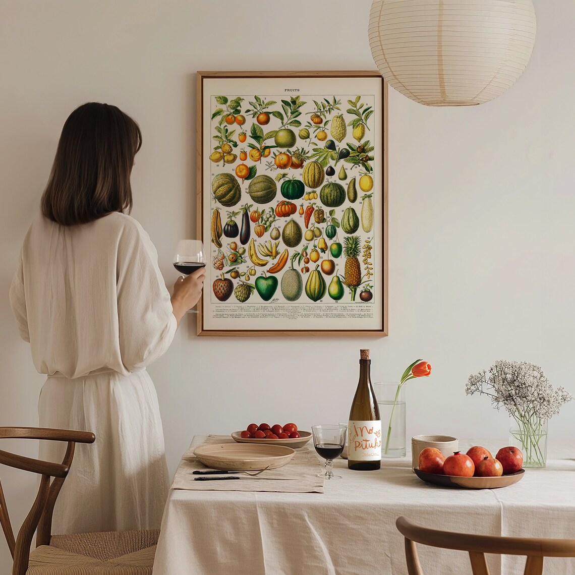 Vintage Fruits Chart Retro Botanical Illustration Kitchen Food Poster - Image 4