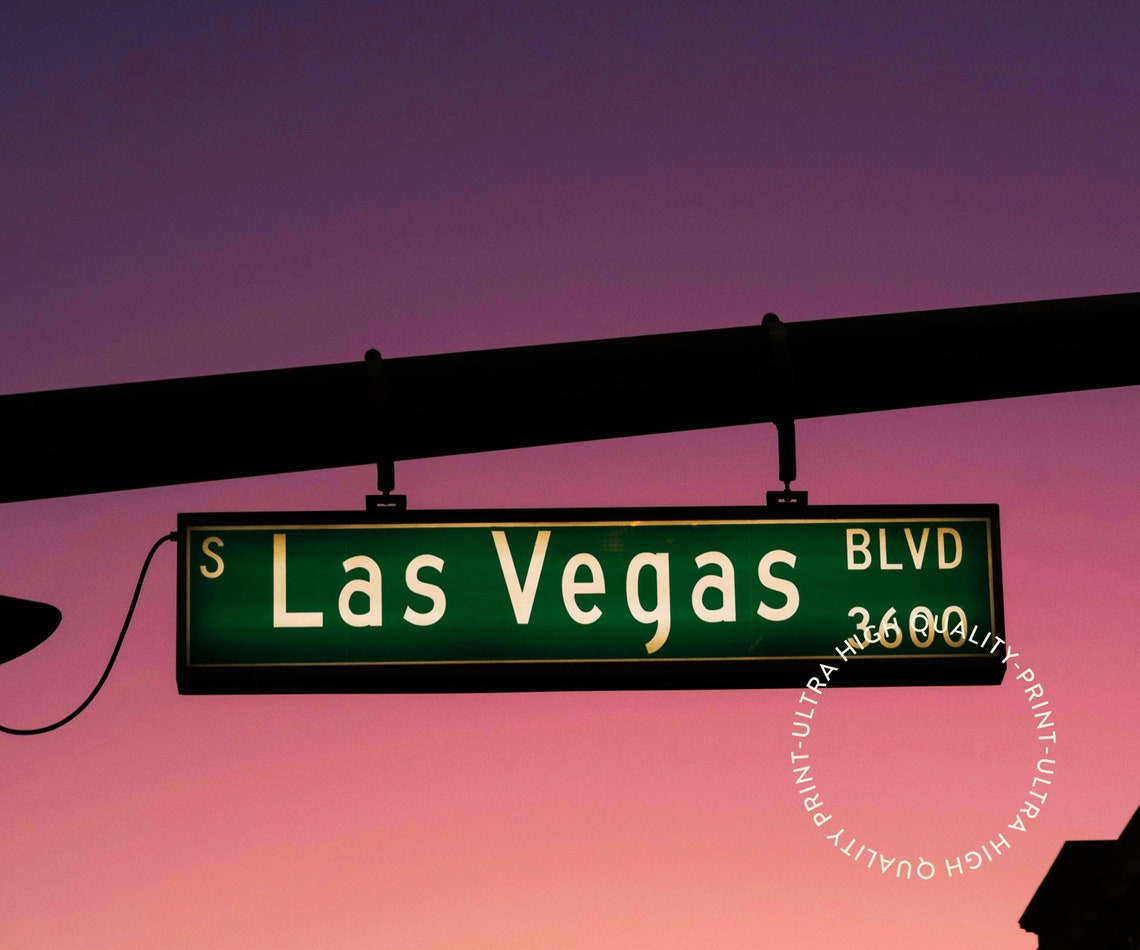 Travel Poster Las Vegas Strip Poster Las Vegas Sunset Print Las Vegas Wall Art For Living Room Large Modern Office Cities Wall Art - Image 5
