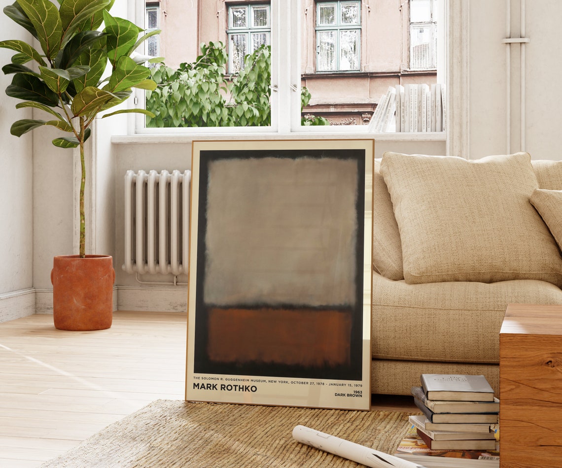 Mark Rothko Dark Brown 1963 Abstract Color Field Museum Art Print - Image 3