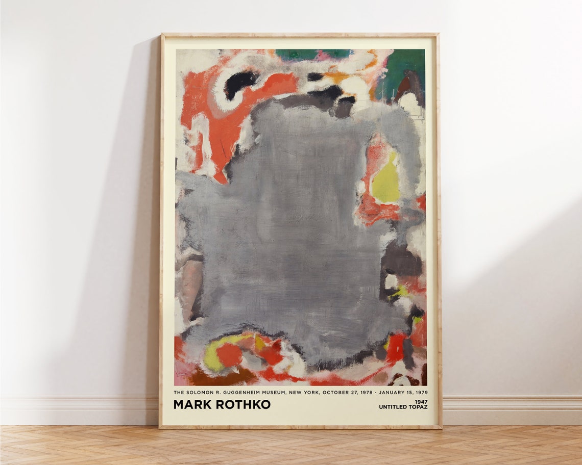 Mark Rothko Untitled Topaz 1947 Grey Orange Abstract Color Art Poster