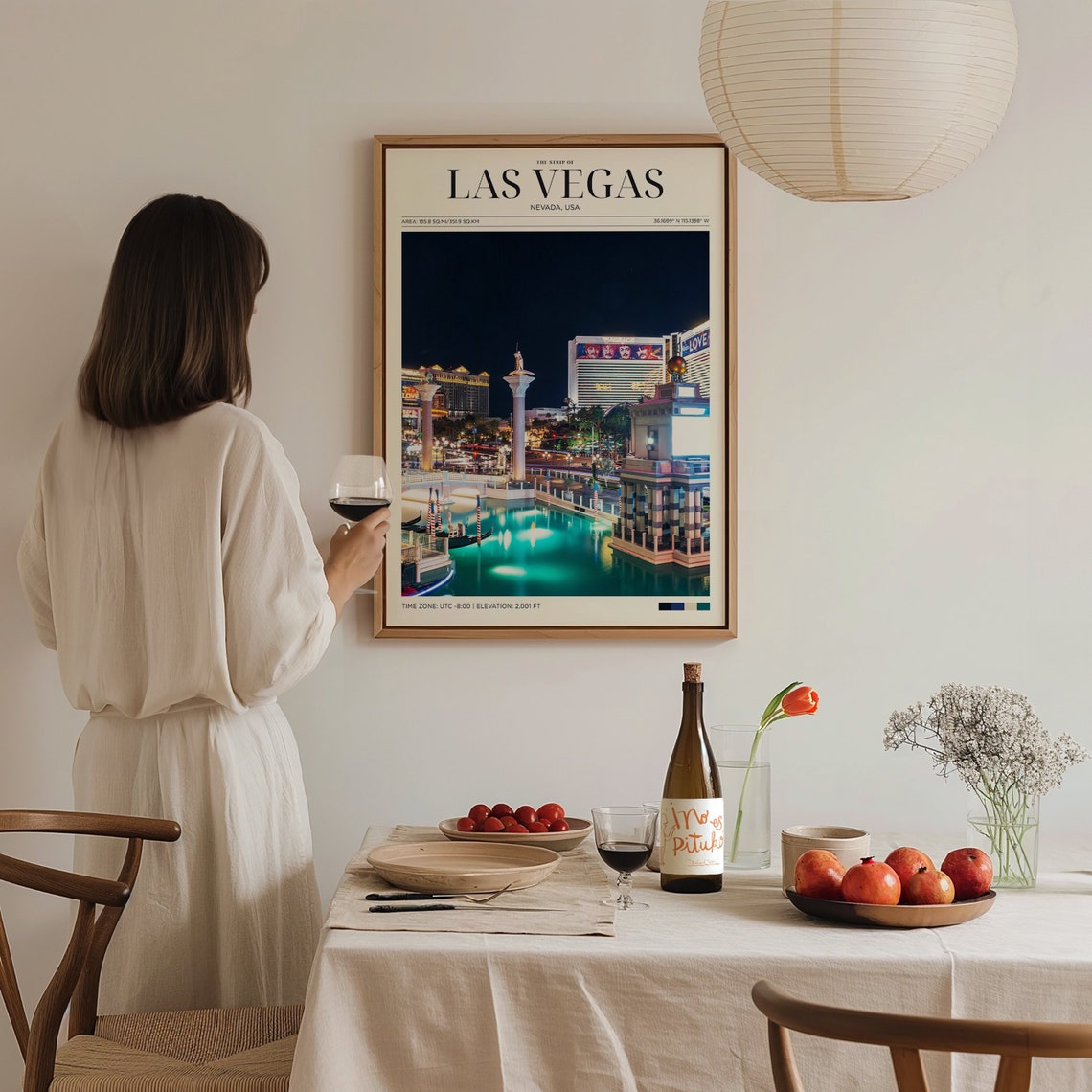 Travel Poster Las Vegas Strip Poster Las Vegas Sunset Print Las Vegas Wall Art For Living Room Large Modern Office Cities Wall Art - Image 3