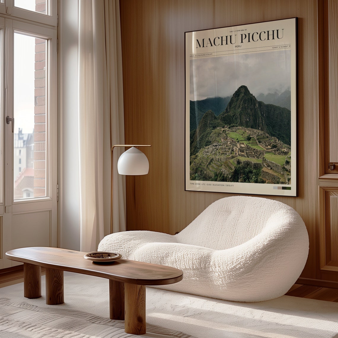 Machu Picchu Peru Ancient Ruins Mountain Mist Cloudy Travel Poster - Image 3