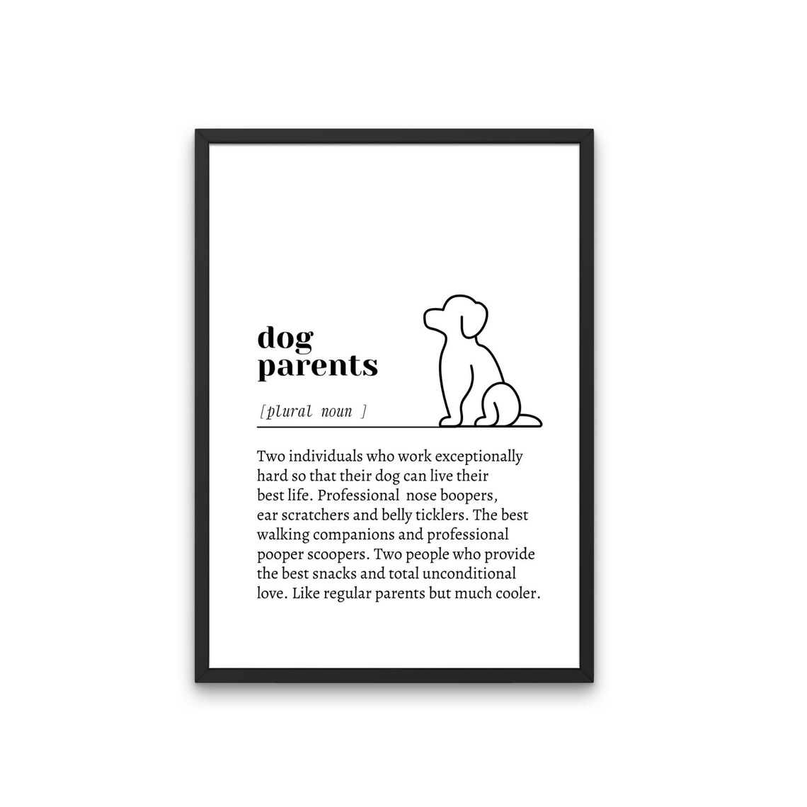 Dog Parents Definition Art Print, Dog Lover Gift