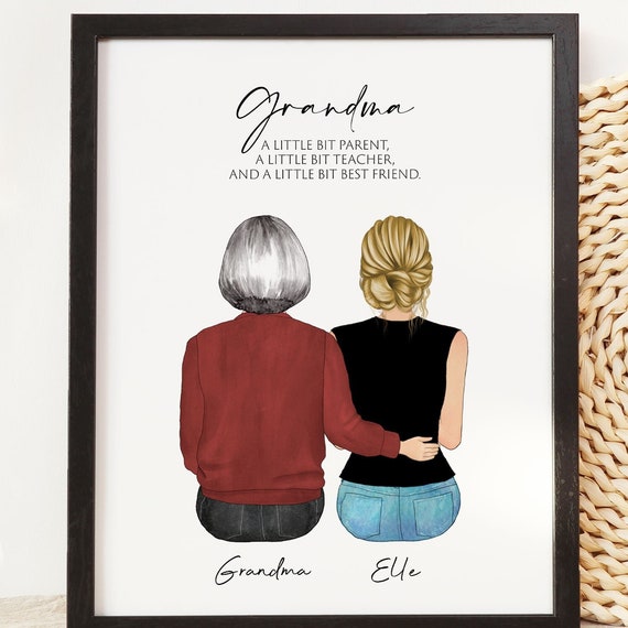Custom Christmas Grandma Gift Art Print