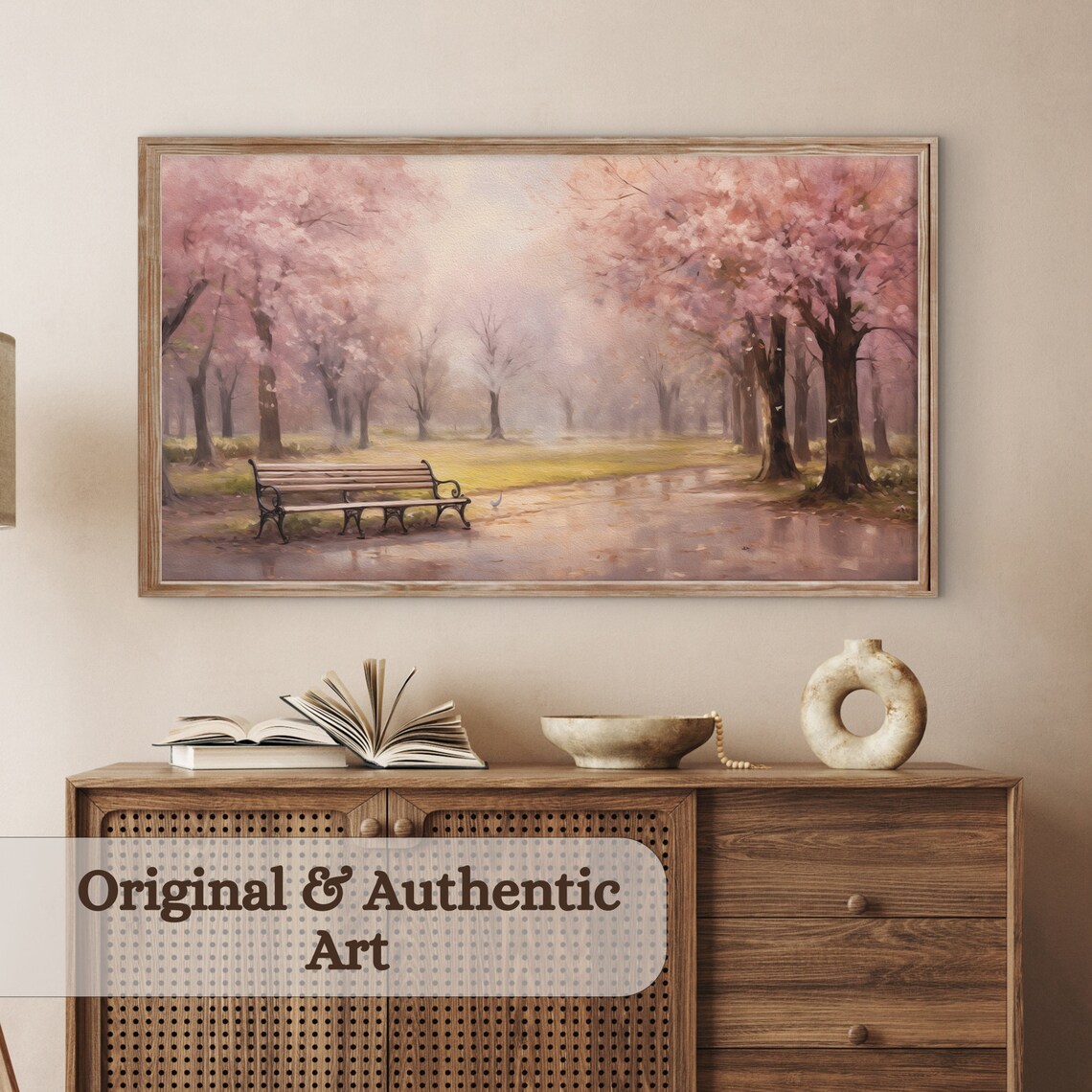 Spring City Landscape Oil Painting Art Print - Image 3