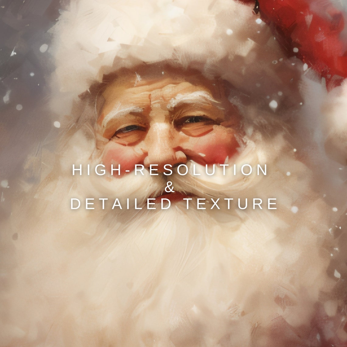 Santa Claus Portrait Rosy Cheeks Vintage Oil Painting Poster - Image 2