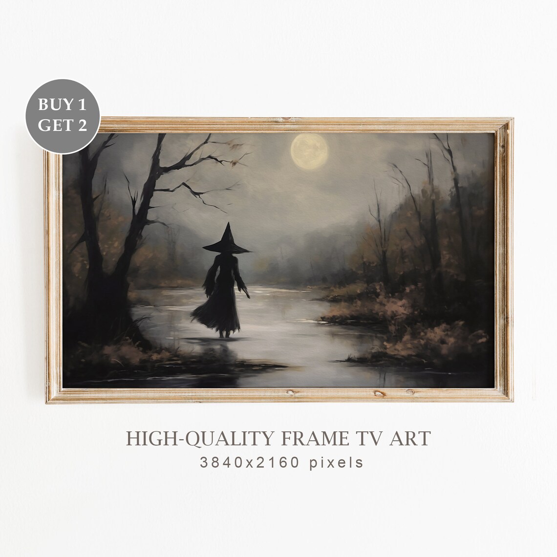 Halloween Witch Vintage Farmhouse Art Print