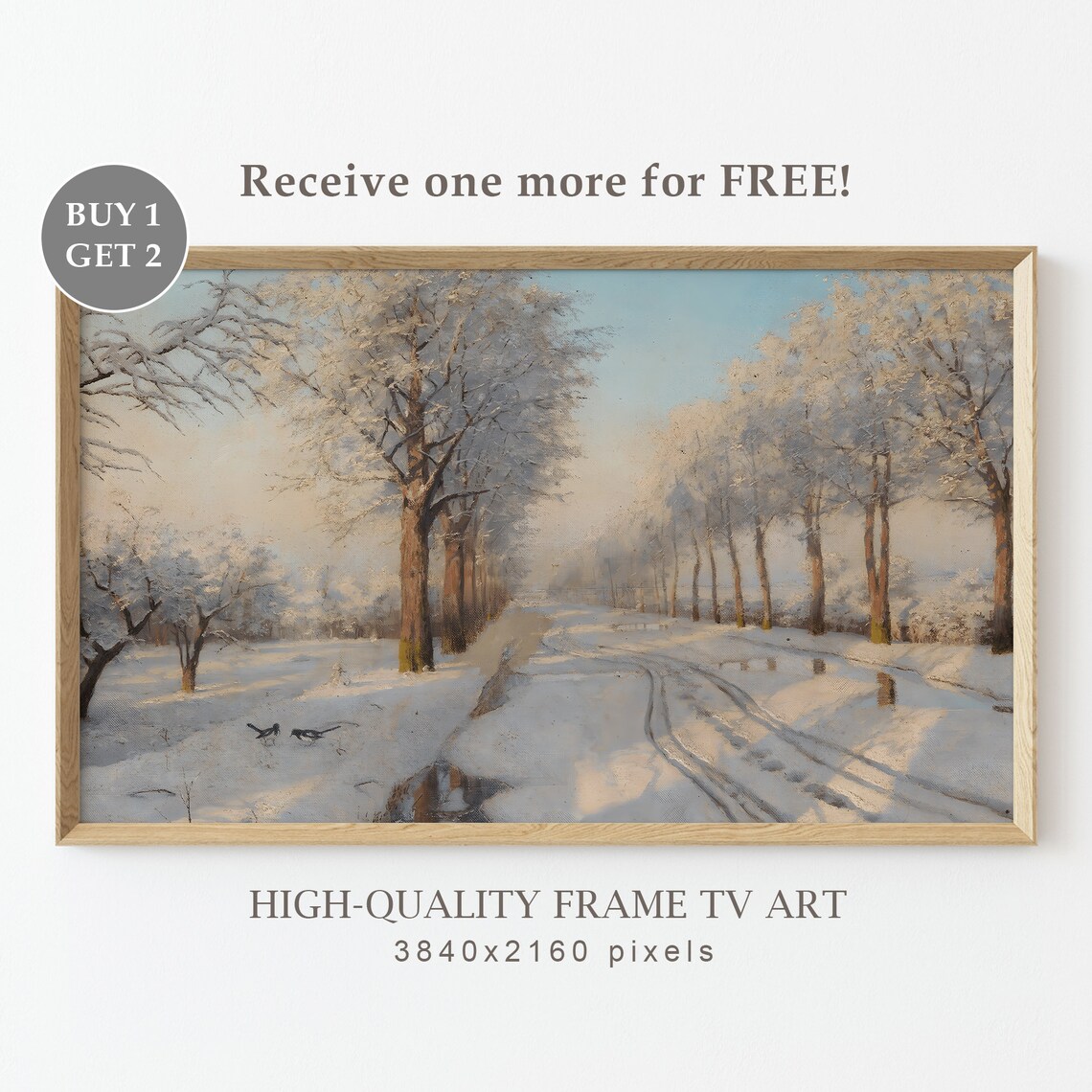 Vintage Christmas Train Art Print, Snowy Mountains - Image 2
