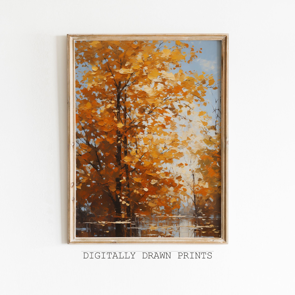 Autumn Field Landscape Vintage Farmhouse Art Print