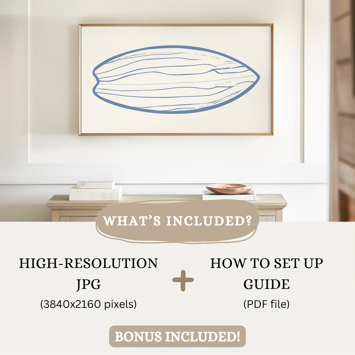 Boho Surfboard Beach Frame Tv Art Surf Wall Art Beach House Home Decor Frame Tv Art Sea And Surf Wall Art - Image 3