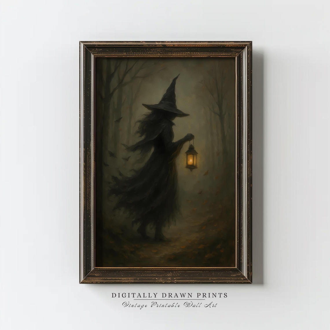 Halloween Witchy Print, Rustic Dark Academia Art