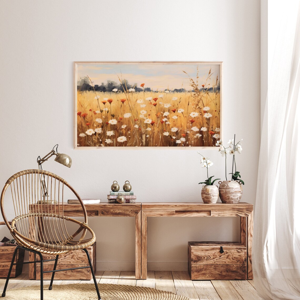 Spring Wild Flowers Field Art Print, Farmhouse Decor - Image 2