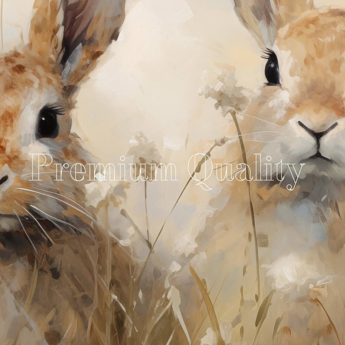 Vintage Easter Bunnies, Farmhouse Animal Art Print - Image 2