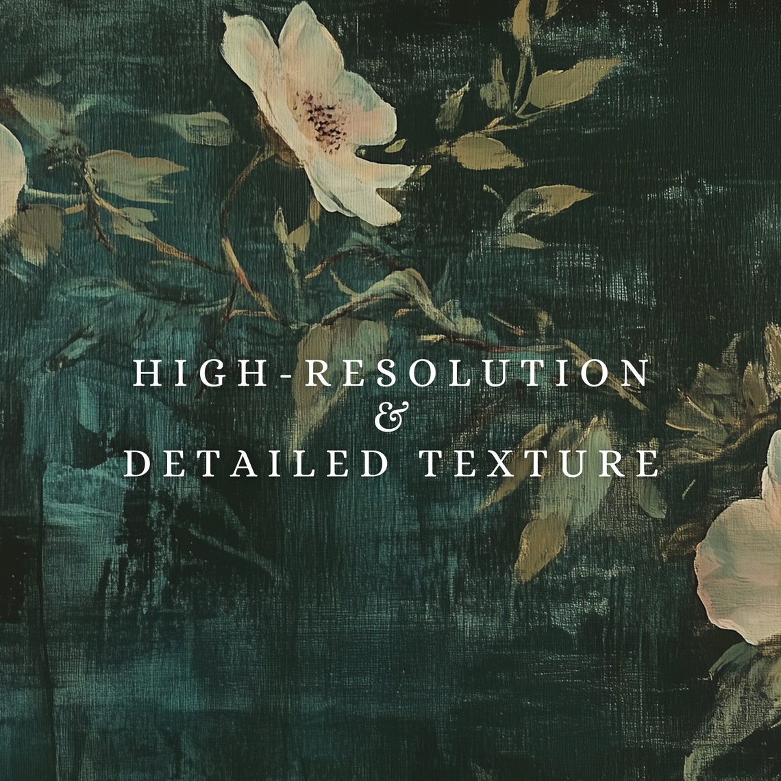 Flower Painting Frame Tv Art Antique Dark Green Wildflowers Tv Screensaver Dark Accademia Deor Vintage Botanical Summer Painting - Image 3