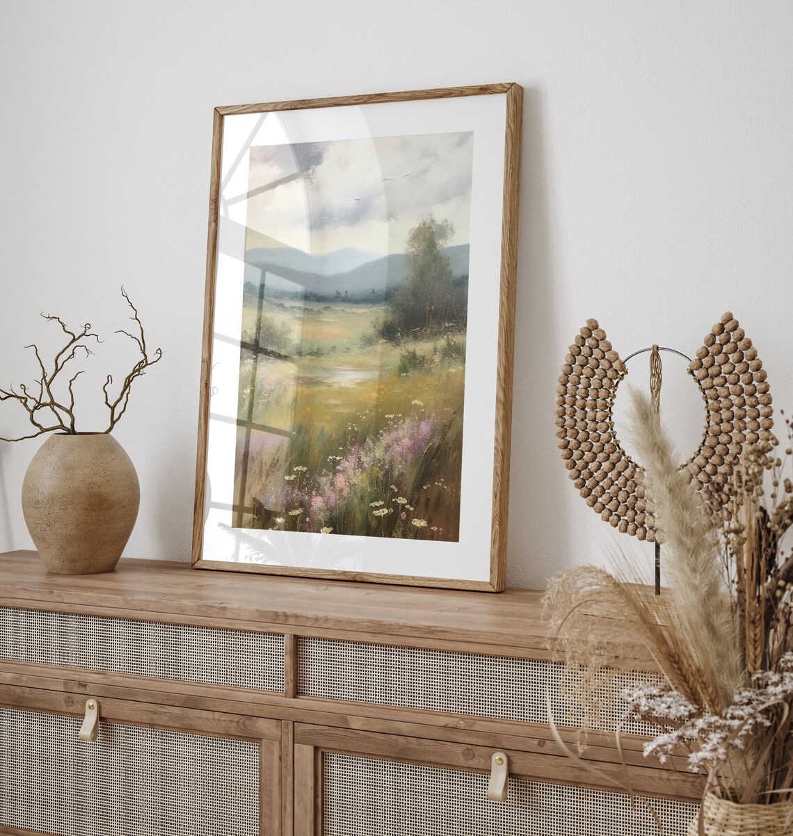 Wildflower Field Oil Painting Country Wall Art Print - Image 2