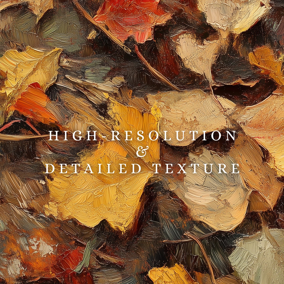 Abstract Fall Leaves Textured Impasto Autumn Foliage Art Poster - Image 3