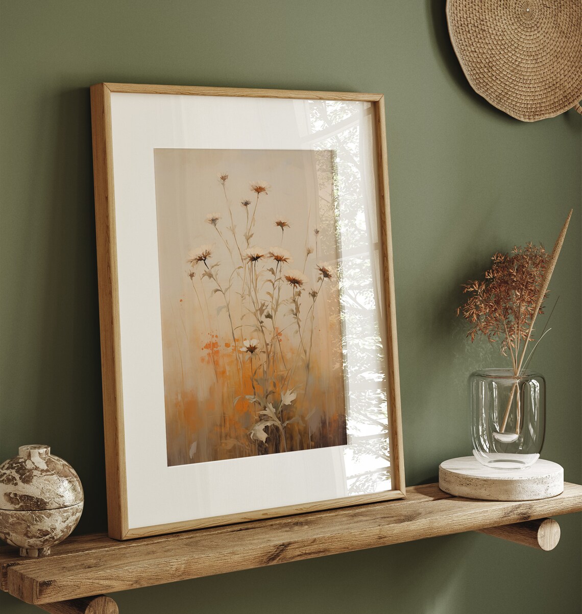 Muted Botanical Vintage Print, Autumn Farmhouse Decor - Image 2