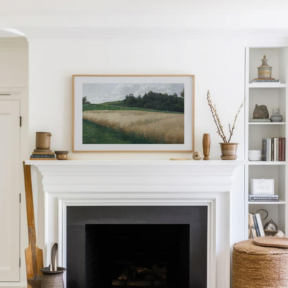 Summer Frame Tv Art Landscape Field Summer Farmhouse Decor Vintage Landscape Oil Painting Vintage Oil Painting - Image 3