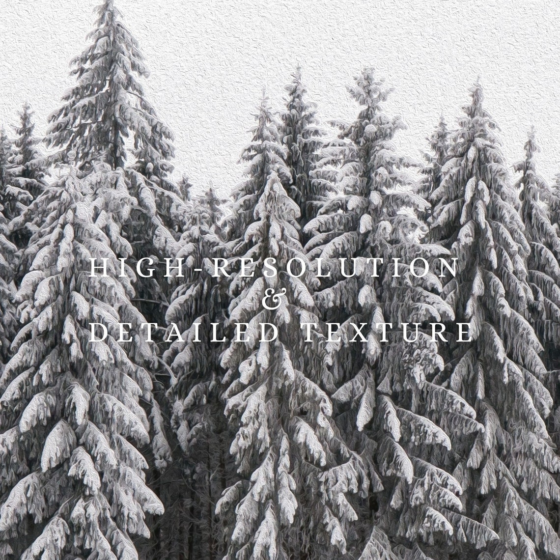 Snow Covered White Pine Forest Winter Wonderland Peaceful Nature Print - Image 2