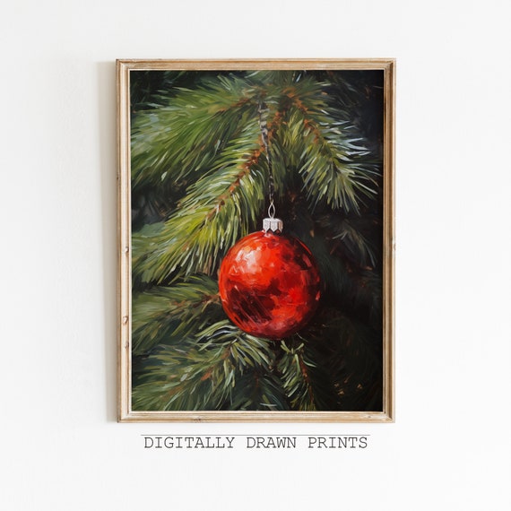 Vintage Christmas Tree Travel Poster, Holiday Decor