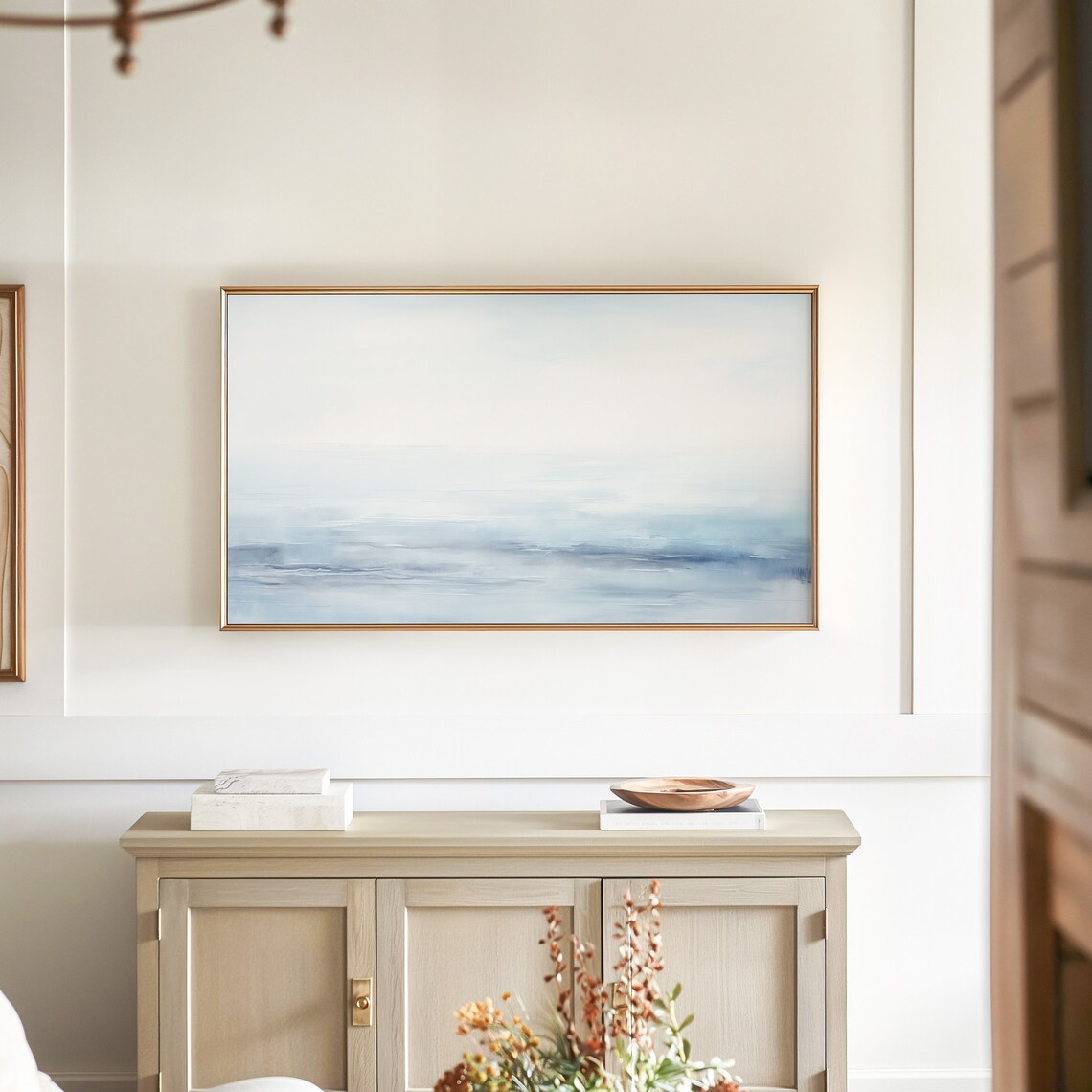 Abstract Ocean Painting, Coastal Beach House Art Print - Image 4