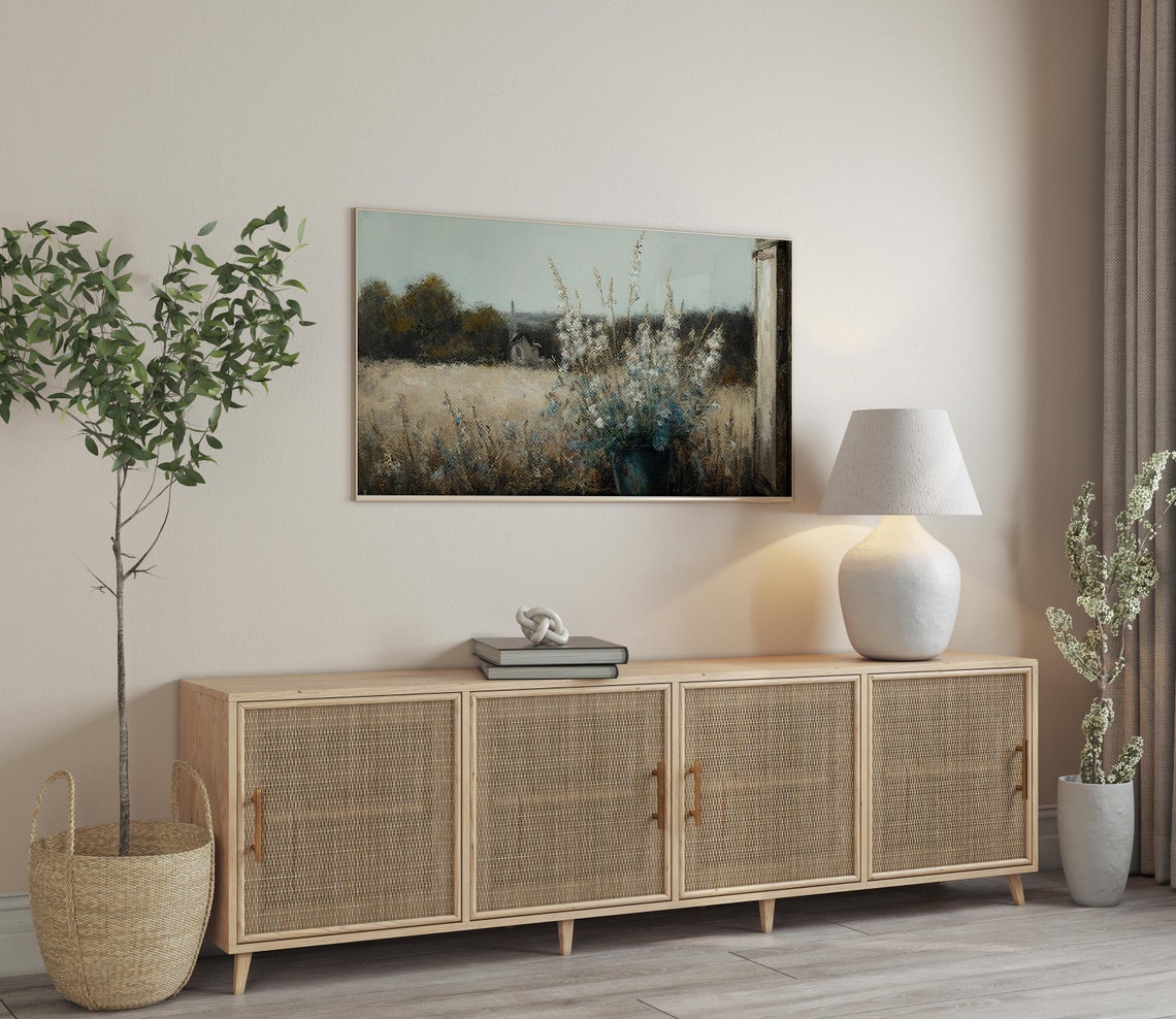 White Wildflower Bouquet Open Window Rustic Barn Vintage Wall Art - Image 2