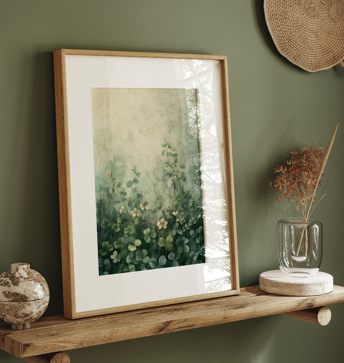 Saint Patrick's Clovers Vintage Field Art Print - Image 3