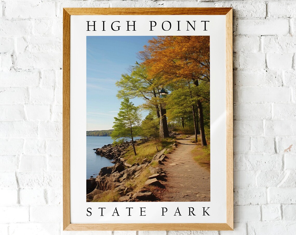 High Point State Park Autumn Lakeside Trail Photography Travel Poster