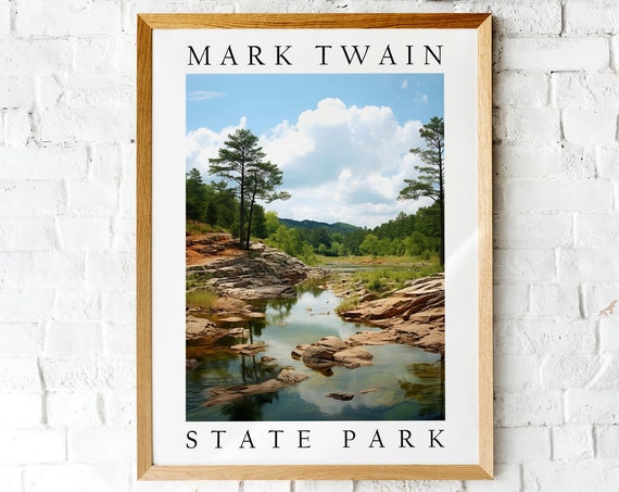 Mark Twain National Forest Travel Poster, Nature Landscape