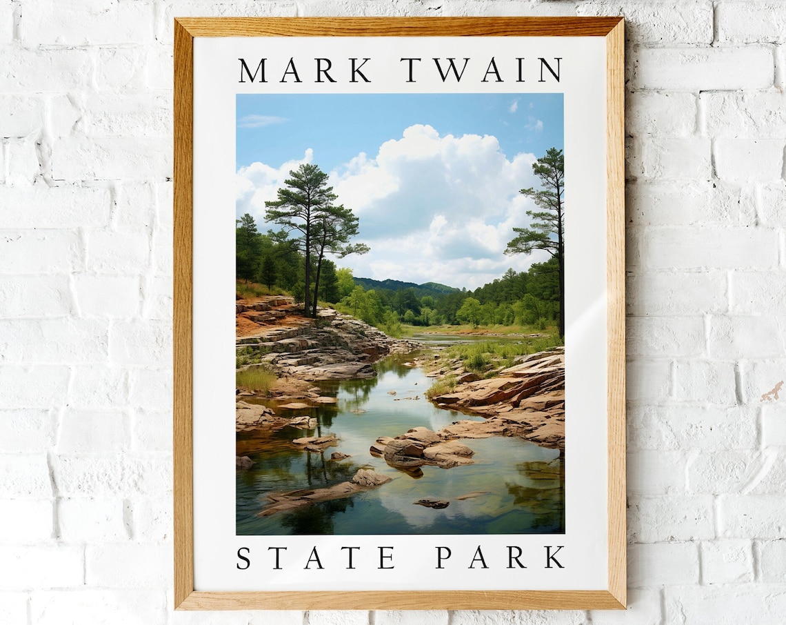 Mark Twain National Forest Travel Poster, Nature Landscape