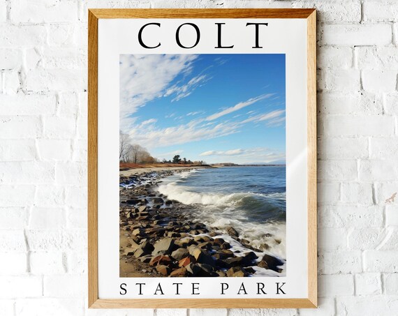 Colt State Park Rhode Island Rocky Shore Coastal Seascape Poster