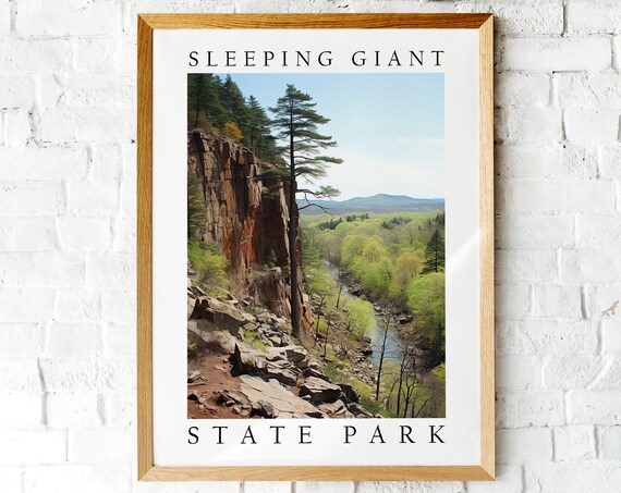 Sleeping Giant State Park Cliff Valley Photo Travel Poster Art