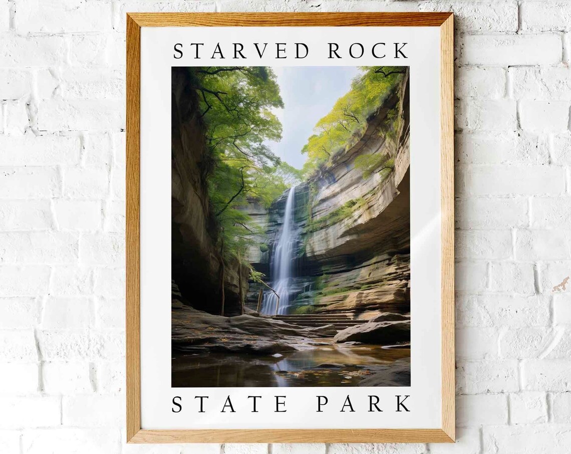 Starved Rock State Park Travel Poster, Wall Decor