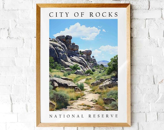 City of Rocks National Reserve Desert Rock Formations Poster
