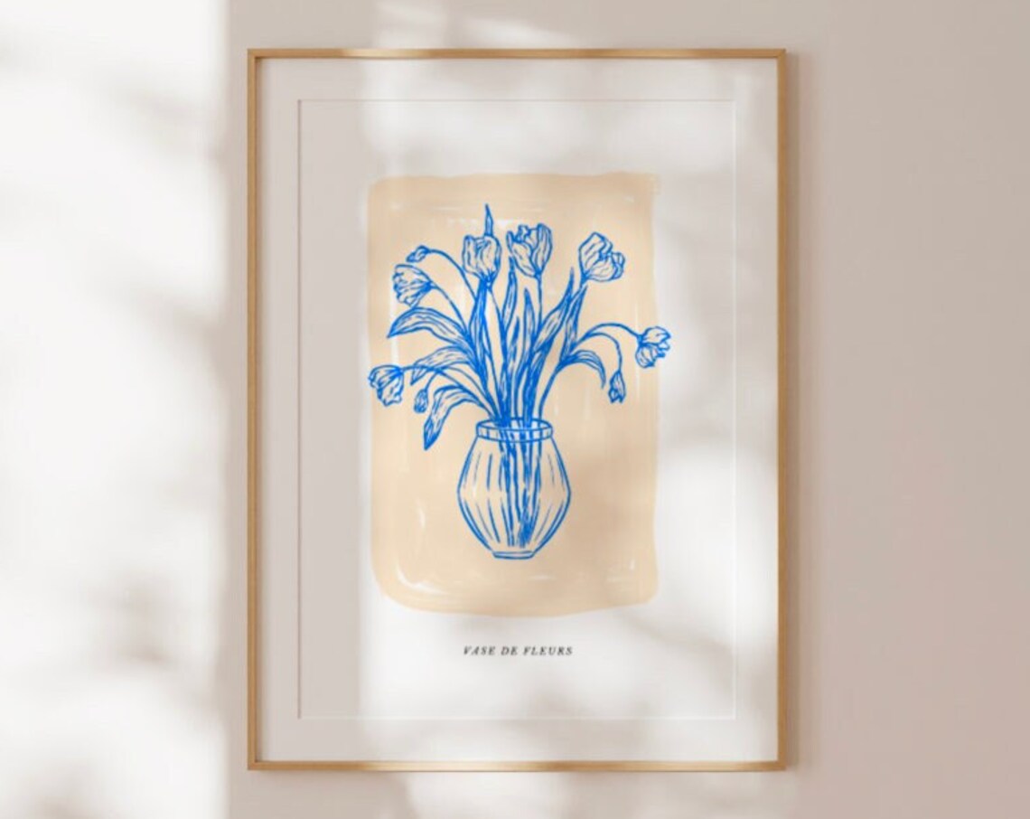 Vase De Fleurs Botanical Illustration Art Print